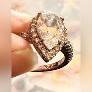 Sterling silver 2ct CZ engagement ring